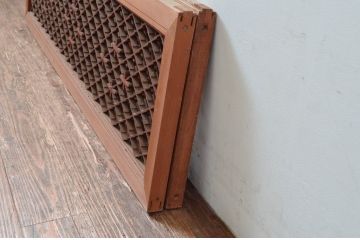 アンティーク建具　かわいらしい組子のデザインが魅力的な欄間2枚セット(らんま、明かり取り、明り取り)(R-081963)