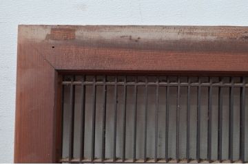 アンティーク建具　職人技が光る!和モダンなデザインが素敵な組子入り筬欄間2枚セット(オサランマ、おさらんま、明かり取り、明り取り)(R-081964)
