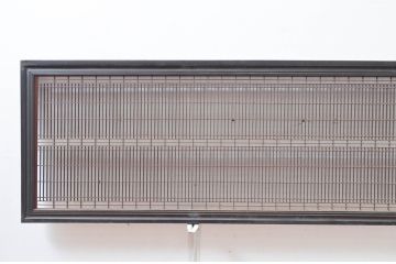アンティーク建具　上手物!!　繊細な作りが魅力的な筬格子と凝った面取り框の欄間2枚(らんま、明り取り、明かり取り)(R-081966)