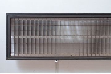 アンティーク建具　上手物!!　繊細な作りが魅力的な筬格子と凝った面取り框の欄間2枚(らんま、明り取り、明かり取り)(R-081966)