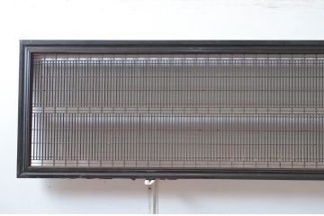 アンティーク建具　上手物!!　繊細な作りが魅力的な筬格子と凝った面取り框の欄間3枚(らんま、明り取り、明かり取り)(R-081967)