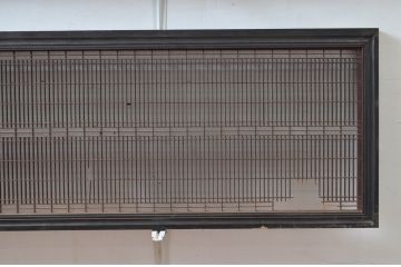 アンティーク建具　上手物!!　繊細な作りが魅力的な筬格子と凝った面取り框の欄間3枚(らんま、明り取り、明かり取り)(R-081967)