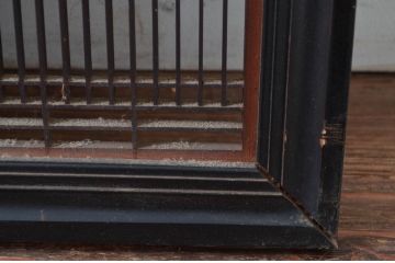 アンティーク建具　上手物!!　繊細な作りが魅力的な筬格子と凝った面取り框の欄間3枚(らんま、明り取り、明かり取り)(R-081967)