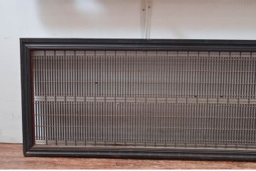 アンティーク建具　上手物!!　繊細な作りが魅力的な筬格子と凝った面取り框の欄間3枚(らんま、明り取り、明かり取り)(R-081967)