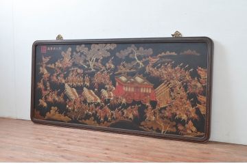 中国ビンテージ　美品　台湾　明人出警図　明時代に描かれた壮大な絵巻の一部をとらえた特大アート(壁掛け、絵画、美術品、ヴィンテージ)(R-081972)