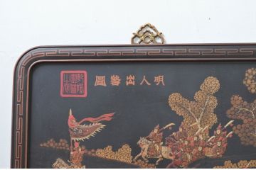 中国ビンテージ　美品　台湾　明人出警図　明時代に描かれた壮大な絵巻の一部をとらえた特大アート(壁掛け、絵画、美術品、ヴィンテージ)(R-081972)