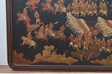 中国ビンテージ　美品　台湾　明人出警図　明時代に描かれた壮大な絵巻の一部をとらえた特大アート(壁掛け、絵画、美術品、ヴィンテージ)(R-081972)