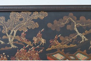 中国ビンテージ　美品　台湾　明人出警図　明時代に描かれた壮大な絵巻の一部をとらえた特大アート(壁掛け、絵画、美術品、ヴィンテージ)(R-081972)