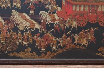 中国ビンテージ　美品　台湾　明人出警図　明時代に描かれた壮大な絵巻の一部をとらえた特大アート(壁掛け、絵画、美術品、ヴィンテージ)(R-081972)