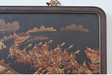 中国ビンテージ　美品　台湾　明人出警図　明時代に描かれた壮大な絵巻の一部をとらえた特大アート(壁掛け、絵画、美術品、ヴィンテージ)(R-081972)