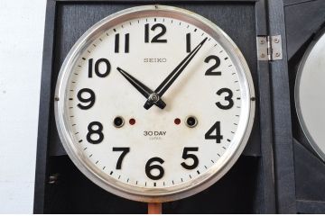 和製アンティーク　精工舎(SEIKO、セイコー)　30DAY　レトロモダンなデザインが魅力的な振り子時計(1か月巻時計、柱時計、古時計、掛け時計)(R-081975)