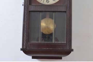 和製アンティーク　堀田時計店　TRADE MARK(トレードマーク)　N.H.T　CROWN CLOCK　クラシカルな佇まいが魅力の振り子時計(掛け時計、古時計、柱時計)(R-081976)