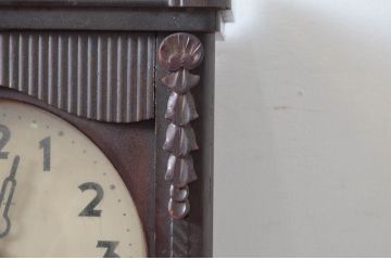 和製アンティーク　堀田時計店　TRADE MARK(トレードマーク)　N.H.T　CROWN CLOCK　クラシカルな佇まいが魅力の振り子時計(掛け時計、古時計、柱時計)(R-081976)