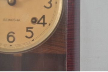 和製ビンテージ　精工舎(SEIKO、セイコー)　TRADE(S)MARK　落ち着いた佇まいの掛け時計(振り子時計、古時計、柱時計、ヴィンテージ)(R-081983)