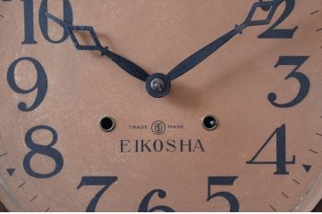和製アンティーク　大正期　鶴巻時計店英工舎(EIKOSHA)　上品なデザインが魅力の柱時計(掛け時計、古時計、振り子時計)(R-081984)