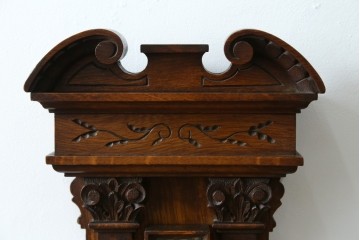 フランスアンティーク　クラシカルな彫刻入りアネロイド気圧計　(R-081985)