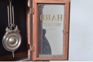 和製アンティーク　木彫り　「ひまわり型」　彫刻がクラシカルな雰囲気を高める掛け時計(ひまわり時計、振り子時計、柱時計、古時計)(R-081988)