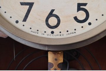 和製アンティーク　昭和初期　EIKEISHA(栄計舎)　上品な装飾が映える柱時計(掛け時計、古時計、振り子時計)(R-081989)