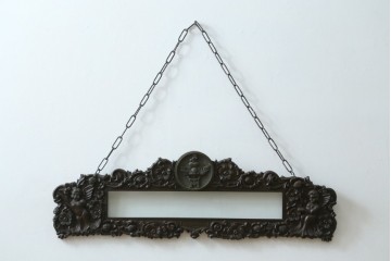 和製アンティーク　森永エンゼルストア　木彫り　昭和レトロな空間演出におすすめの彫刻看板　(R-081993)