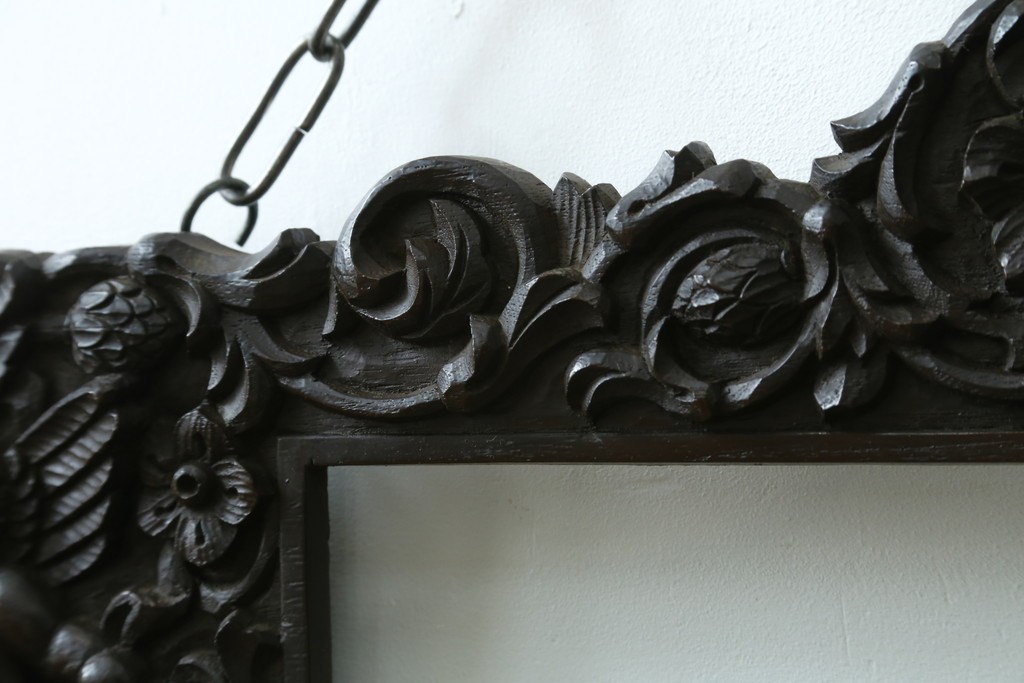 和製アンティーク　森永エンゼルストア　木彫り　昭和レトロな空間演出におすすめの彫刻看板　(R-081993)