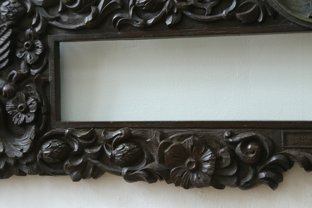 和製アンティーク　森永エンゼルストア　木彫り　昭和レトロな空間演出におすすめの彫刻看板　(R-081993)