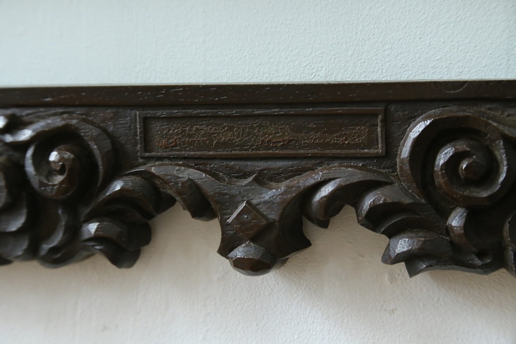 和製アンティーク　森永エンゼルストア　木彫り　昭和レトロな空間演出におすすめの彫刻看板　(R-081993)