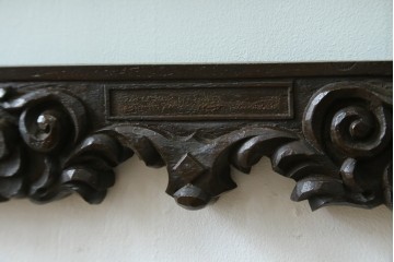 和製アンティーク　森永エンゼルストア　木彫り　昭和レトロな空間演出におすすめの彫刻看板　(R-081993)