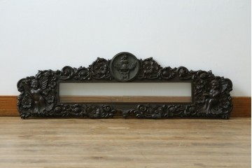 和製アンティーク　森永エンゼルストア　木彫り　昭和レトロな空間演出におすすめの彫刻看板　(R-081993)