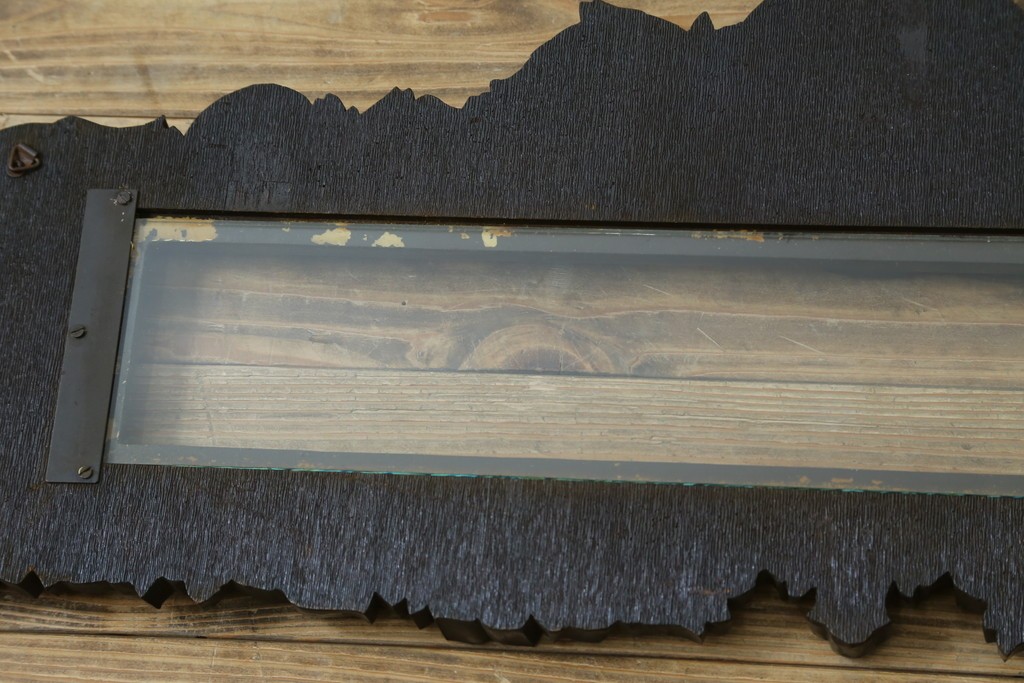 和製アンティーク　森永エンゼルストア　木彫り　昭和レトロな空間演出におすすめの彫刻看板　(R-081993)