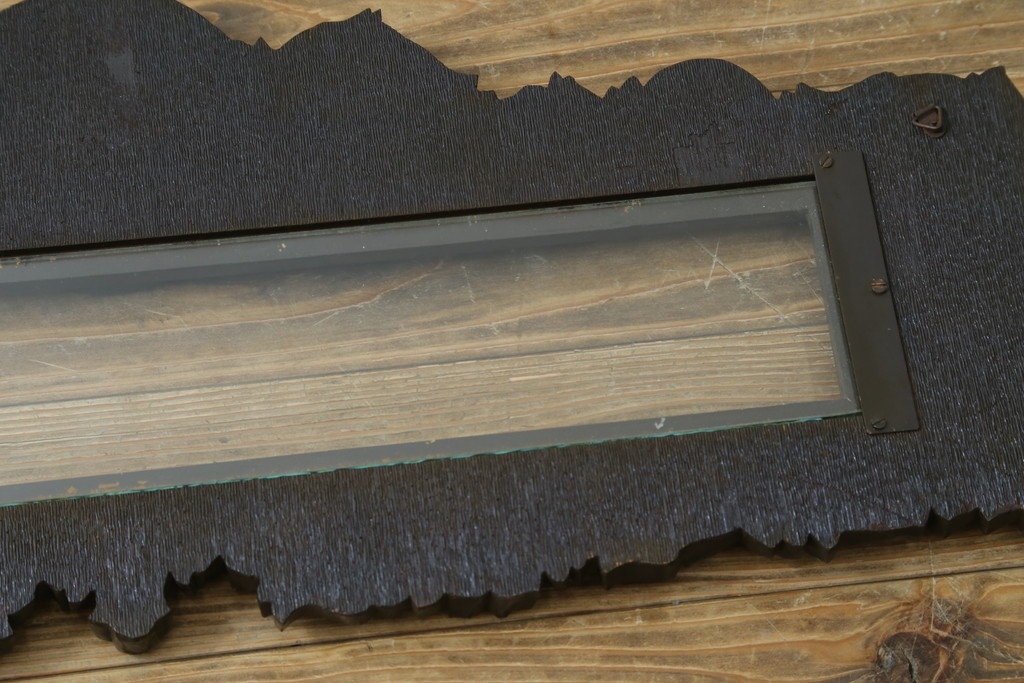 和製アンティーク　森永エンゼルストア　木彫り　昭和レトロな空間演出におすすめの彫刻看板　(R-081993)