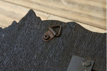 和製アンティーク　森永エンゼルストア　木彫り　昭和レトロな空間演出におすすめの彫刻看板　(R-081993)