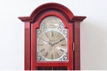 中古　BULOVA(ブローバ)　Bulova Tatianna Wall Chimes Clock(タチアナチャイムウォールクロック)　C3381　色味の美しいグランドファーザークロック(柱時計、掛け時計、古時計、振り子時計)(R-081994)