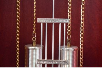 中古　BULOVA(ブローバ)　Bulova Tatianna Wall Chimes Clock(タチアナチャイムウォールクロック)　C3381　色味の美しいグランドファーザークロック(柱時計、掛け時計、古時計、振り子時計)(R-081994)