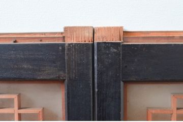 アンティーク建具　両面ガラス　上質な和の空間を演出する組子入り書院戸4枚セット(ガラス戸、引き戸)(R-081995)