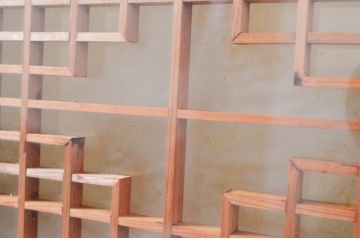 アンティーク建具　両面ガラス　上質な和の空間を演出する組子入り書院戸4枚セット(ガラス戸、引き戸)(R-081995)