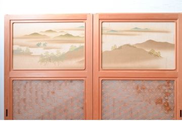 中古　美品　和の趣あふれる組子入りガラス帯戸4枚セット(引き戸、建具)(R-081996)
