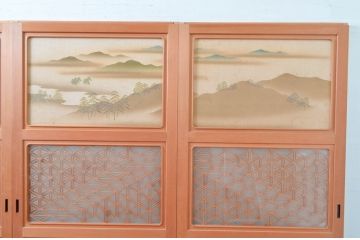 中古　美品　和の趣あふれる組子入りガラス帯戸4枚セット(引き戸、建具)(R-081996)
