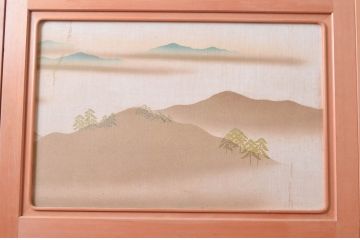 中古　美品　和の趣あふれる組子入りガラス帯戸4枚セット(引き戸、建具)(R-081996)
