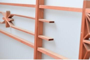 ビンテージ建具　和風レトロな雰囲気漂うガラス戸4枚セット(引き戸、ヴィンテージ)(R-081998)