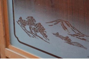 ビンテージ建具　和風レトロな雰囲気漂うガラス戸4枚セット(引き戸、ヴィンテージ)(R-081998)
