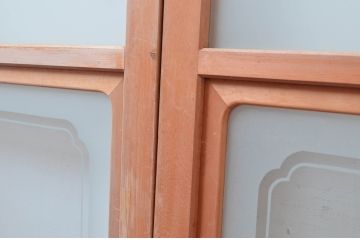 ビンテージ建具　和風レトロな雰囲気漂うガラス戸4枚セット(引き戸、ヴィンテージ)(R-081998)
