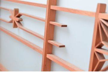ビンテージ建具　和風レトロな雰囲気漂うガラス戸4枚セット(引き戸、ヴィンテージ)(R-081999)