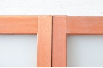 ビンテージ建具　和風レトロな雰囲気漂うガラス戸4枚セット(引き戸、ヴィンテージ)(R-081999)