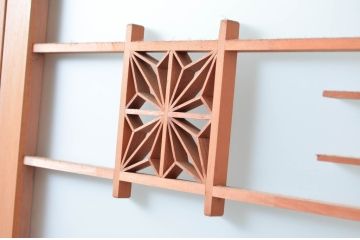 ビンテージ建具　和風レトロな雰囲気漂うガラス戸2枚セット(引き戸、ヴィンテージ)(R-082000)
