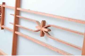 ビンテージ建具　和風レトロな雰囲気漂うガラス戸2枚セット(引き戸、ヴィンテージ)(R-082000)