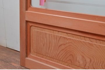 ビンテージ建具　和風レトロな雰囲気漂うガラス戸2枚セット(引き戸、ヴィンテージ)(R-082000)