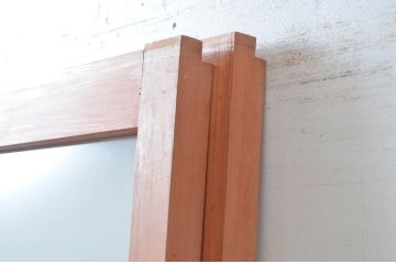 ビンテージ建具　和風レトロな雰囲気漂うガラス戸2枚セット(引き戸、ヴィンテージ)(R-082000)