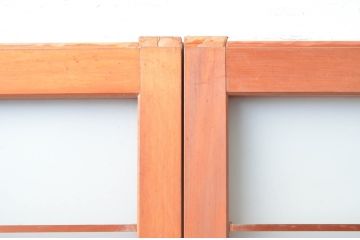 ビンテージ建具　和風レトロな雰囲気漂うガラス戸4枚セット(引き戸、ヴィンテージ)(R-082001)