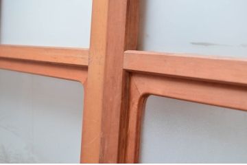 ビンテージ建具　和風レトロな雰囲気漂うガラス戸4枚セット(引き戸、ヴィンテージ)(R-082001)
