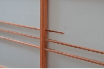 ビンテージ建具　和風レトロな雰囲気漂うガラス戸4枚セット(引き戸、ヴィンテージ)(R-082001)